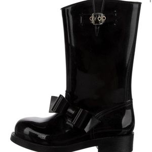 RED VALENTINO BOW RAIN BOOTS (worn once!)
